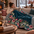 Plaid Giardino Blu