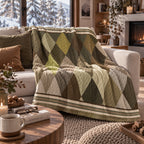 Plaid Tricot Rombo Verde