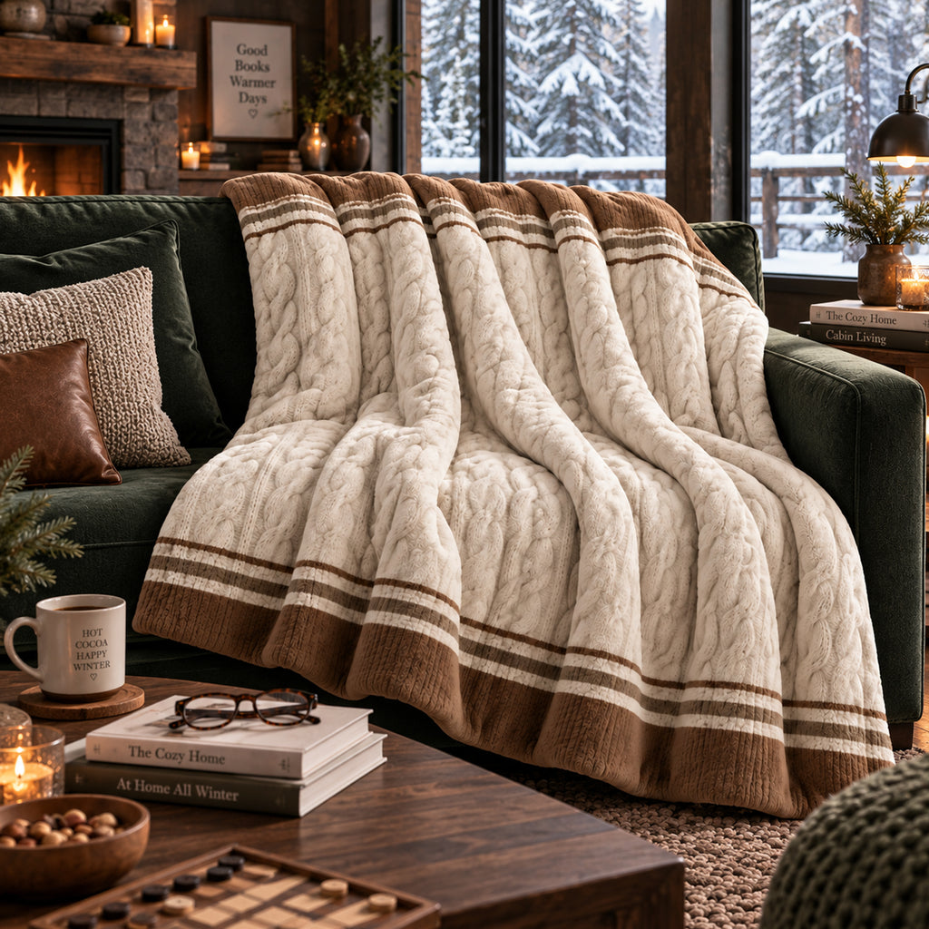 Plaid Tricot Treccia