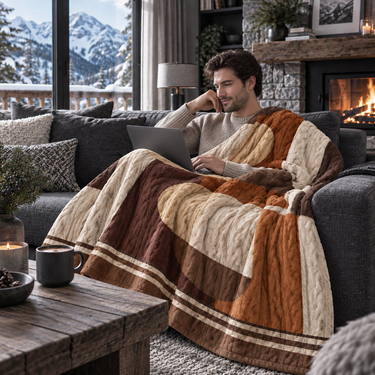 Plaid Tricot Astratto Cotto