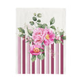 Canovaccio Peony righe rosa fiori