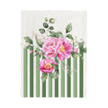 Canovaccio Peony righe verdi fiori
