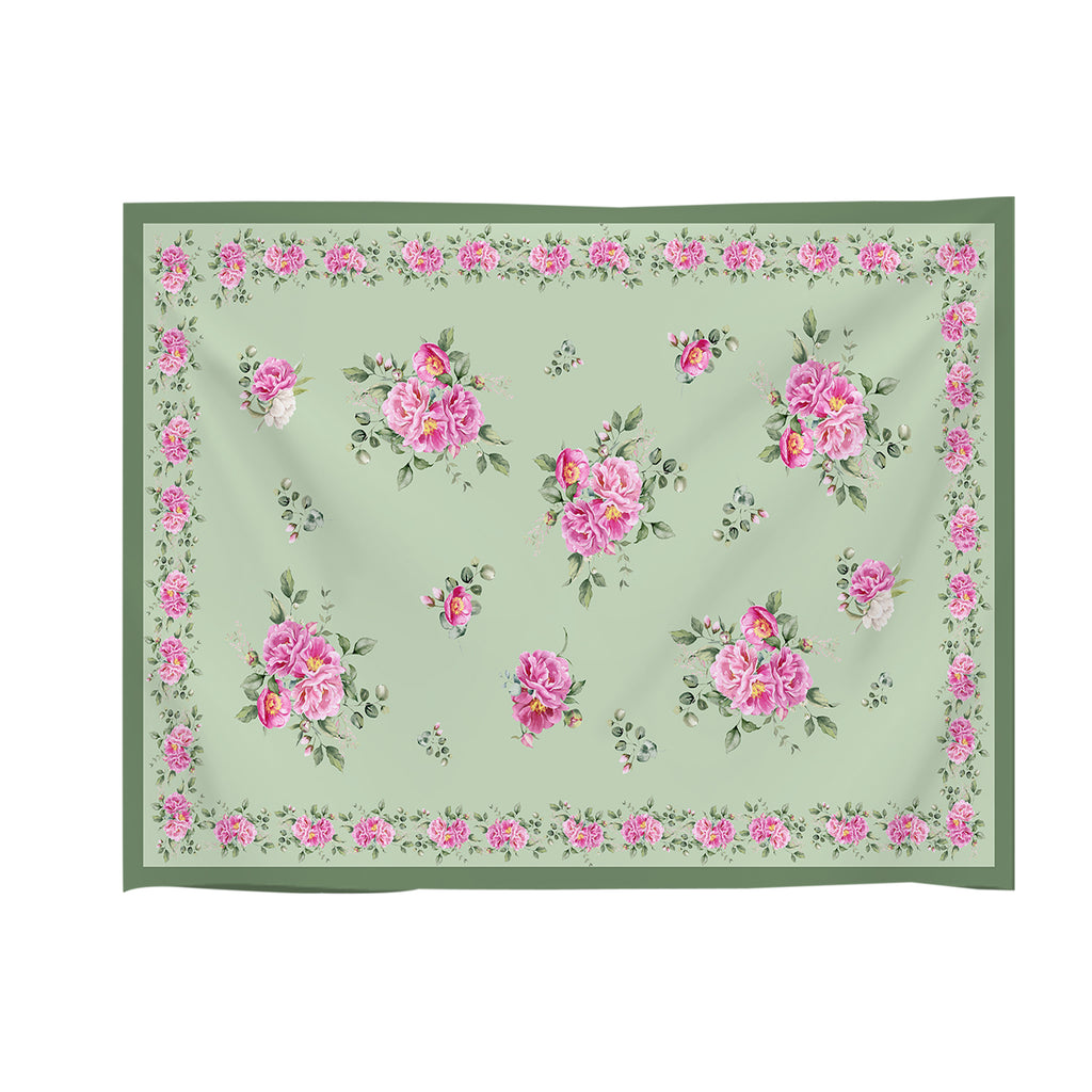 Green Peony Tablecloth