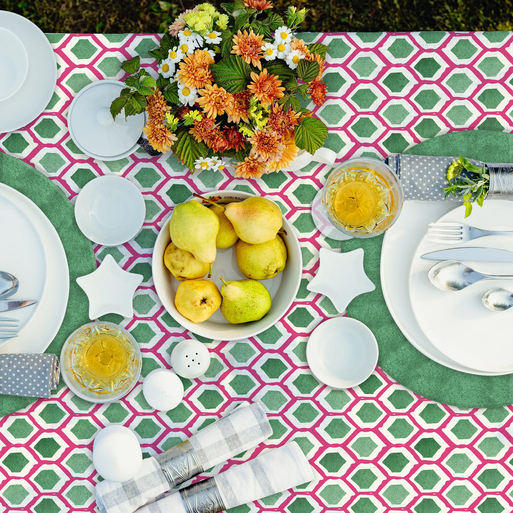 Tablecloth Yoko mosaic fuchsia