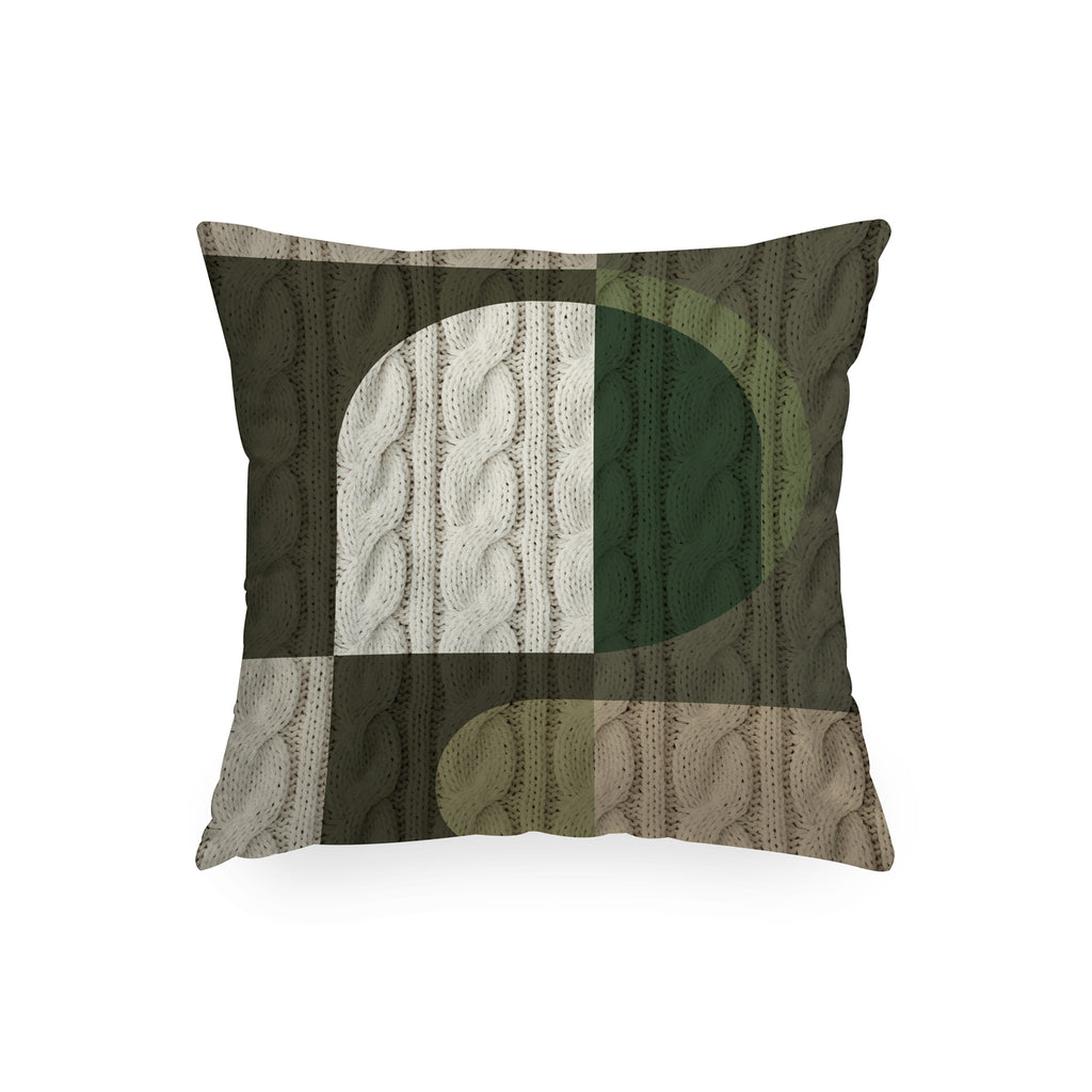Cuscino Quadrato Tricot Astratto Verde