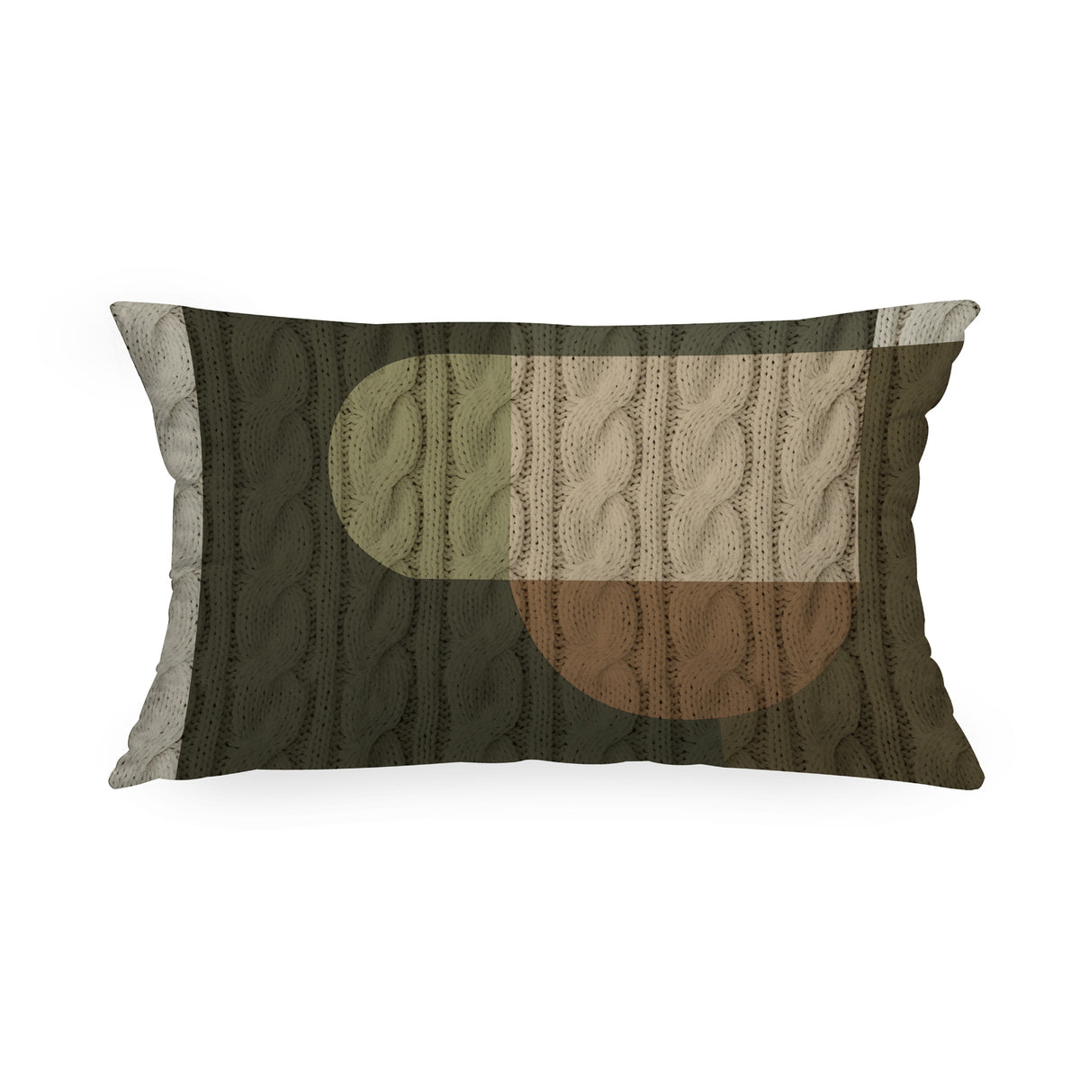 Cuscino Rettangolare Tricot Astratto Verde
