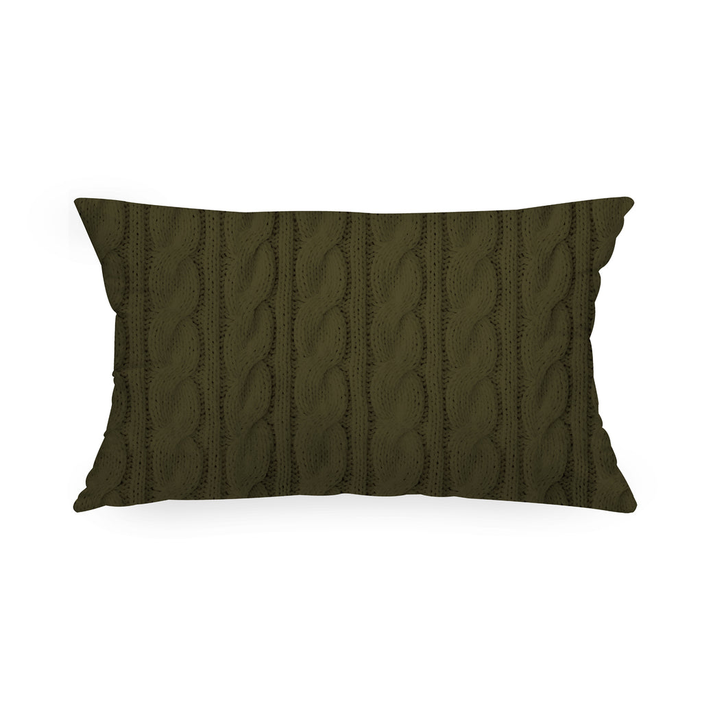 Cuscino Rettangolare Tricot Rombo Verde Scuro