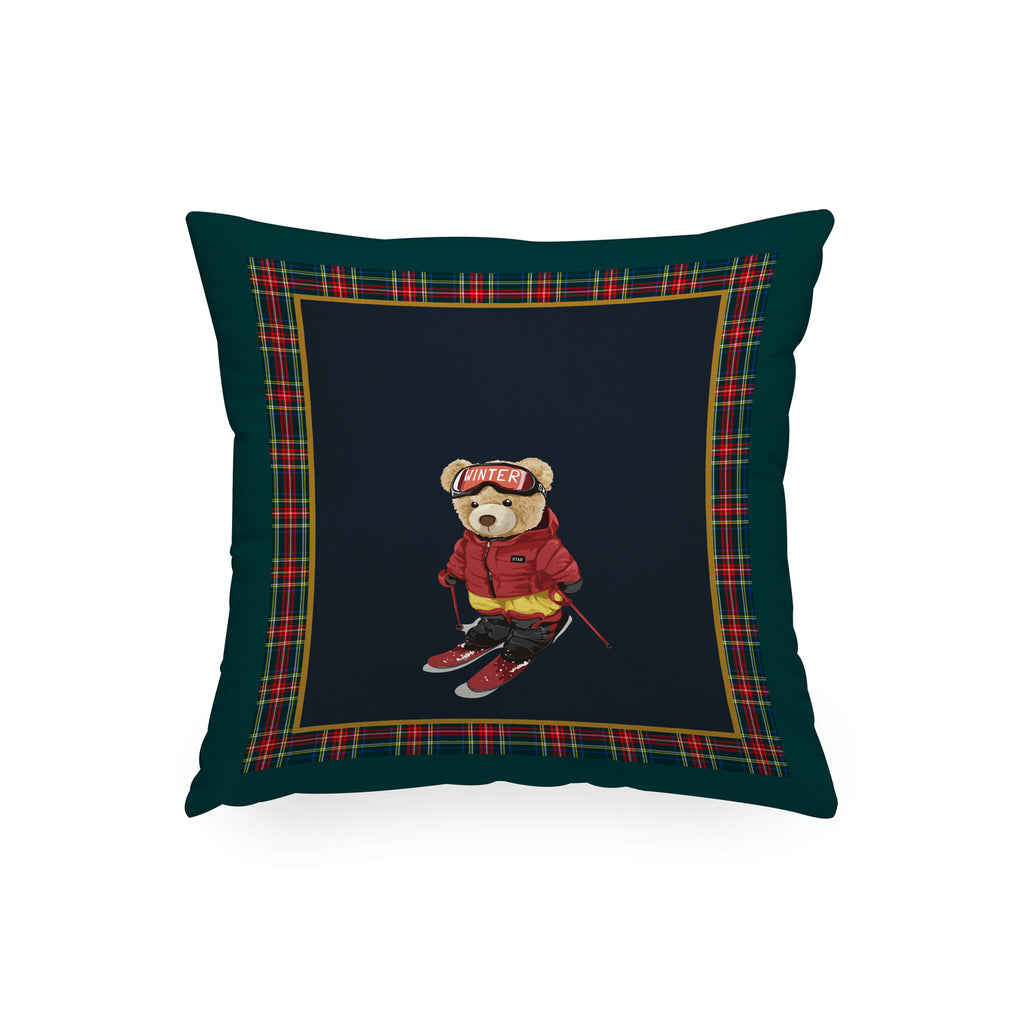 Cuscino Quadrato Sport Bear Sciatore