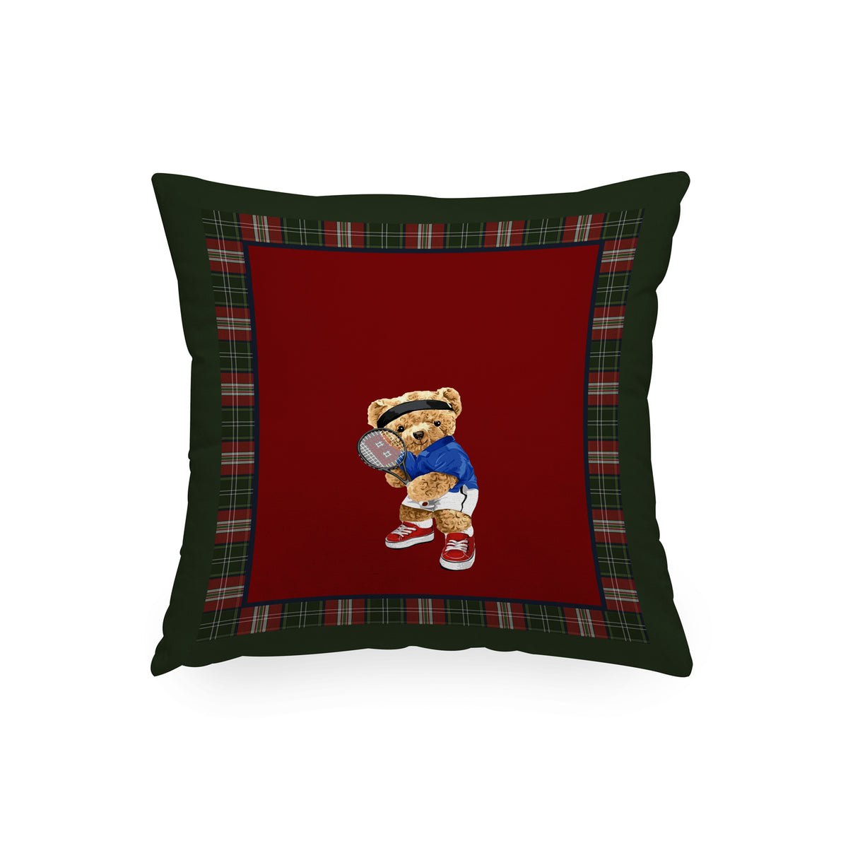Cuscino Quadrato Sport Bear Tennista