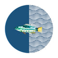 Sottopiatto rivestito Aquarium Blu set da 2 pezzi