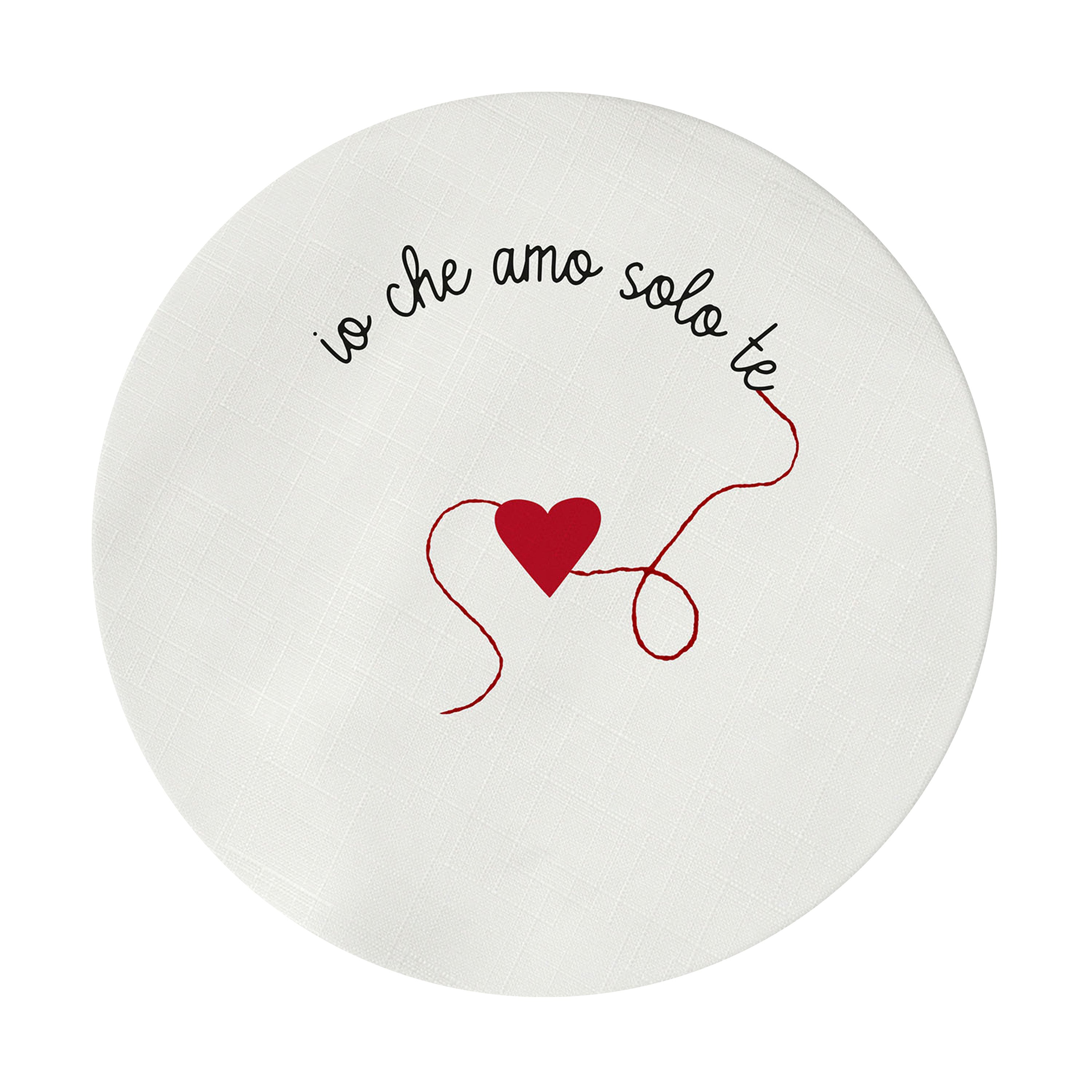 Sottopiatto rivestito Loving "io che amo solo te" set da 2 pezzi