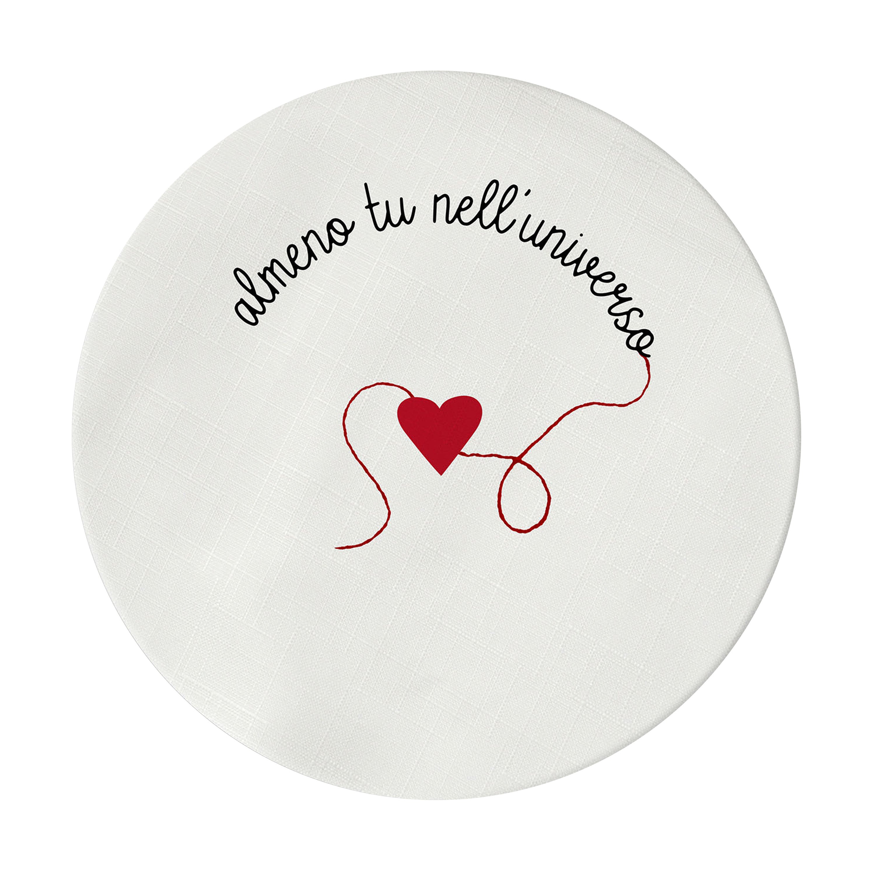 Sottopiatto rivestito Loving "almeno tu nell'universo" set da 2 pezzi