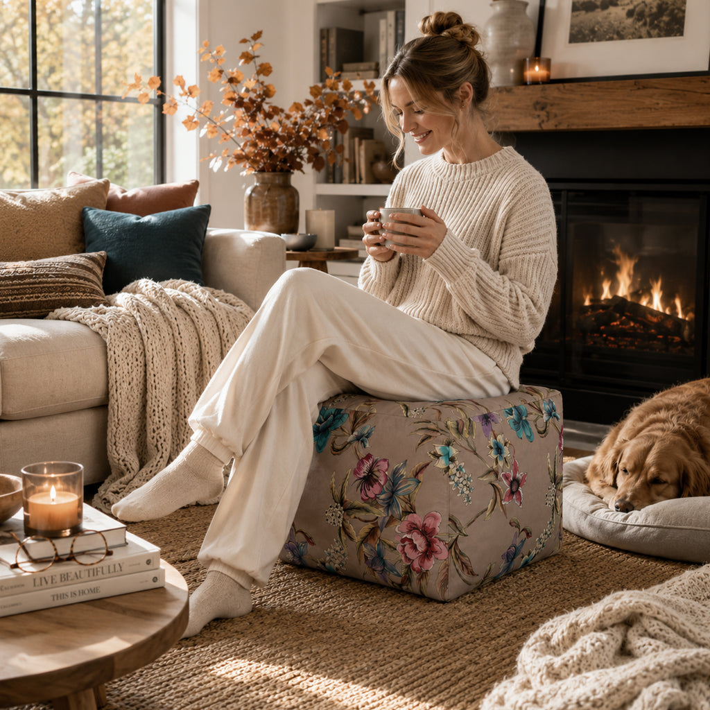 Pouf Quadrato Astor Beige