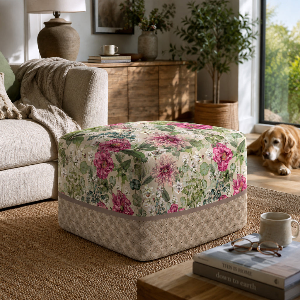 Pouf Quadrato Giardino Beige