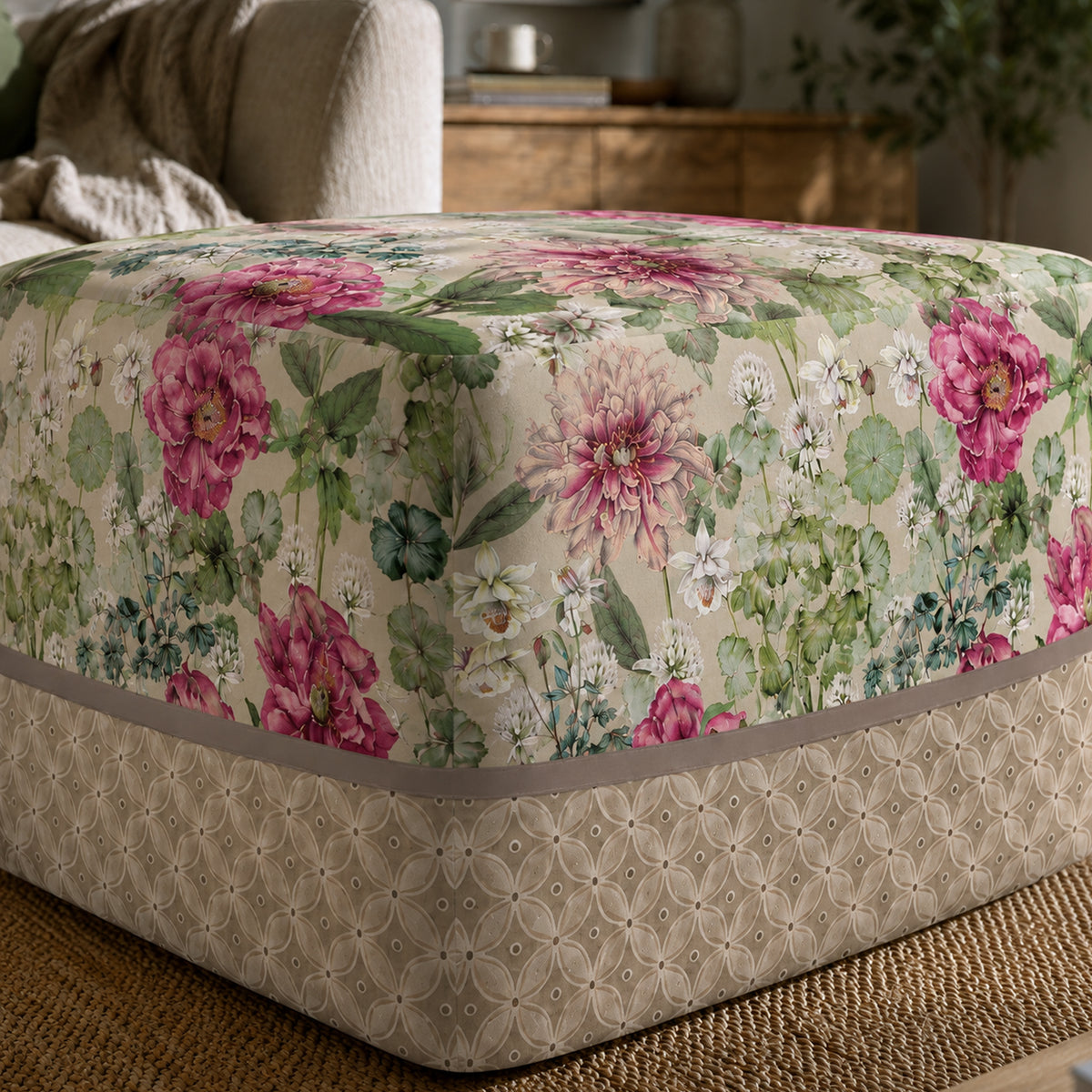 Pouf Quadrato Giardino Beige