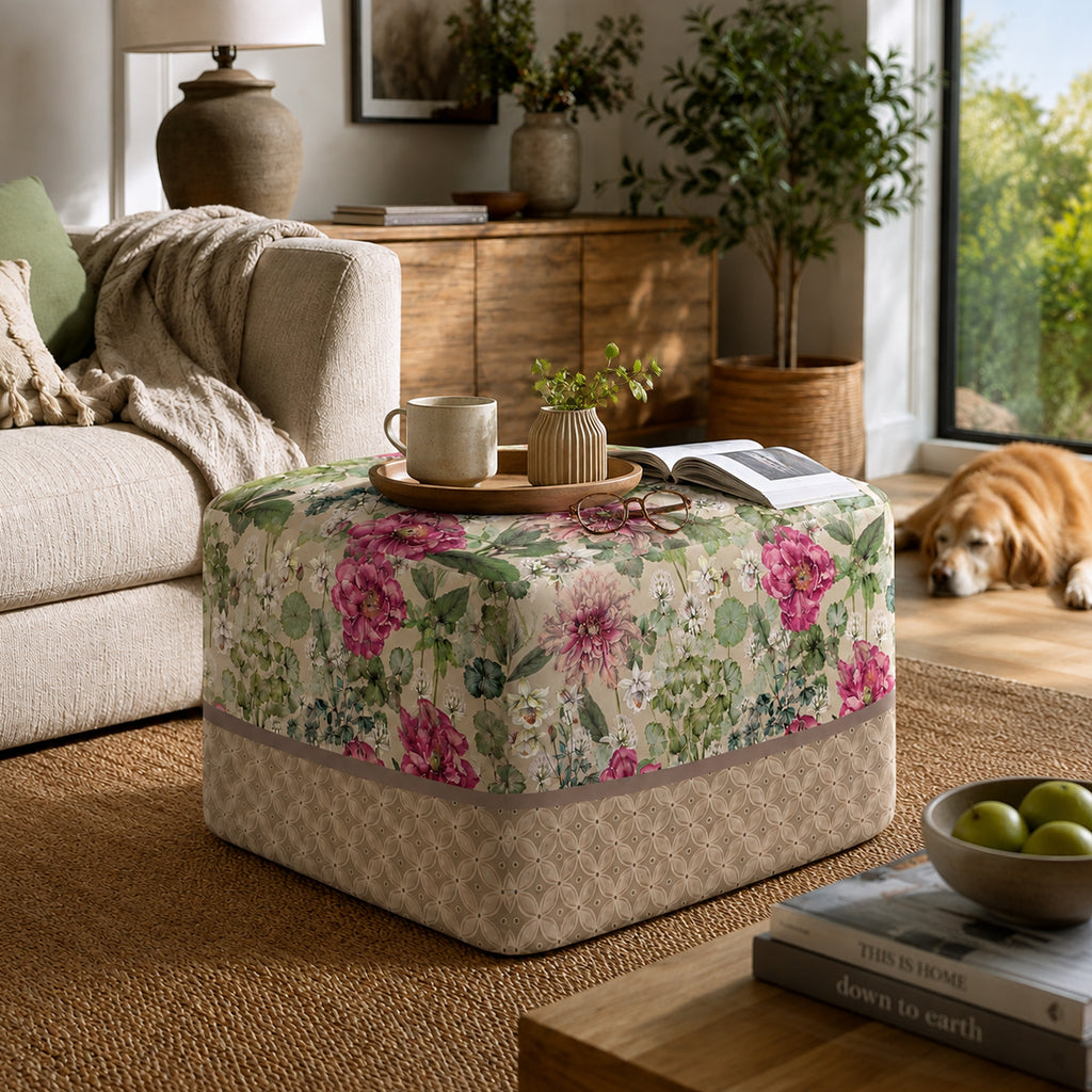 Pouf Quadrato Giardino Beige