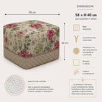 Pouf Quadrato Giardino Beige