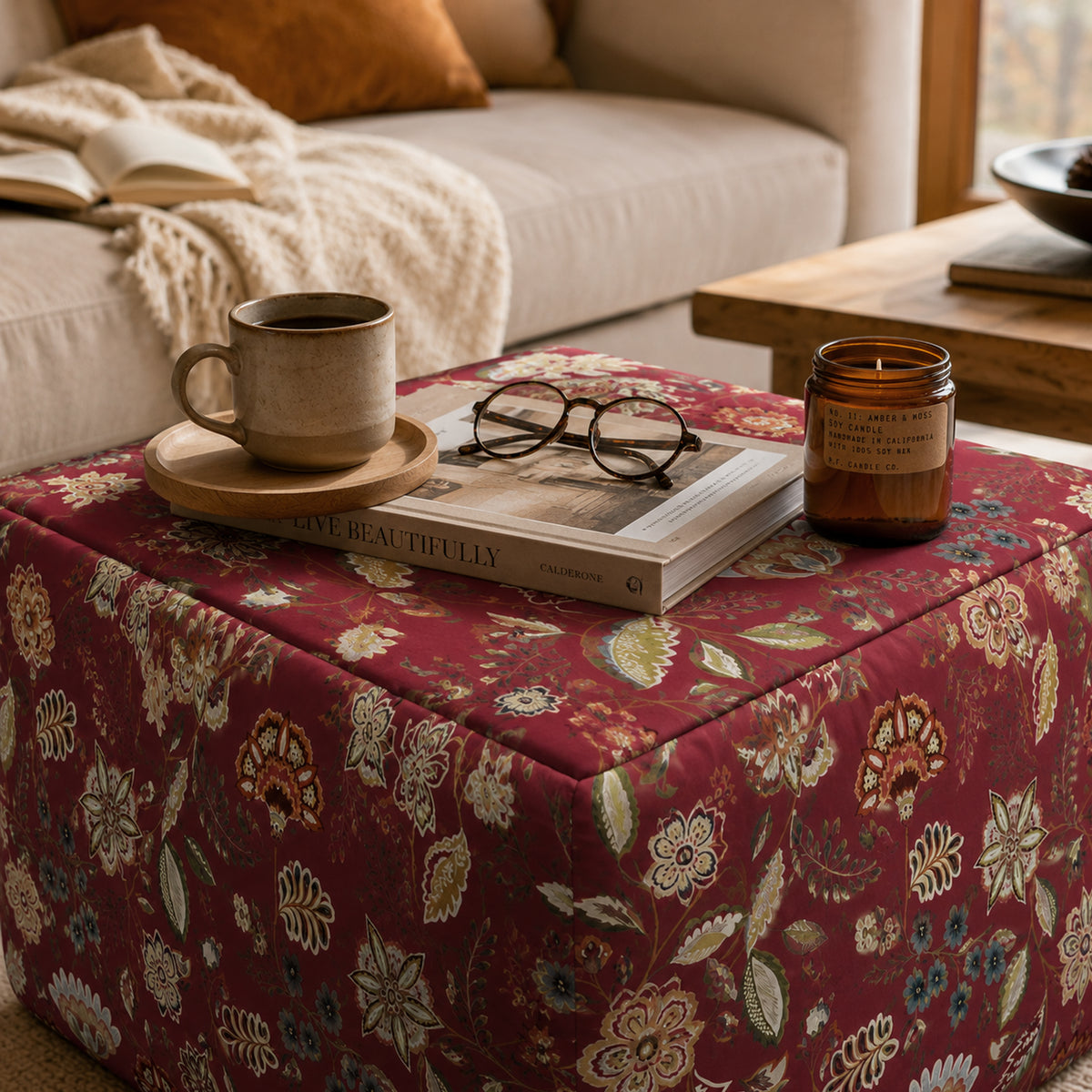 Pouf Quadrato Naim Magenta