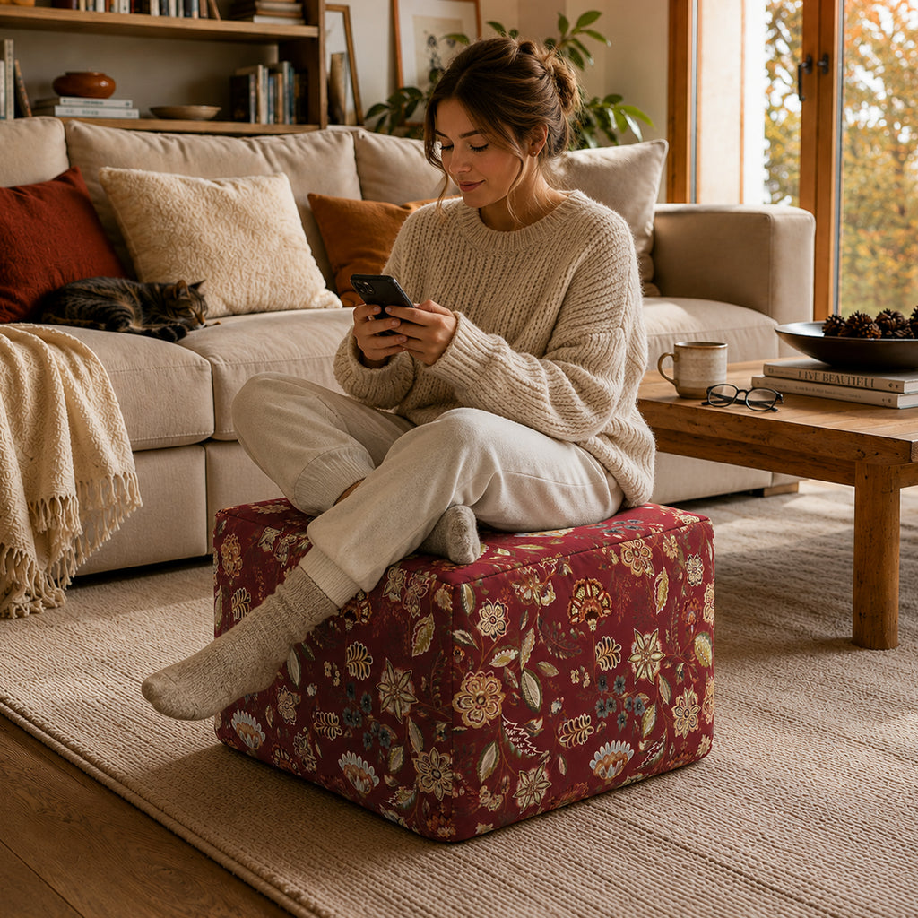 Pouf Quadrato Naim Magenta