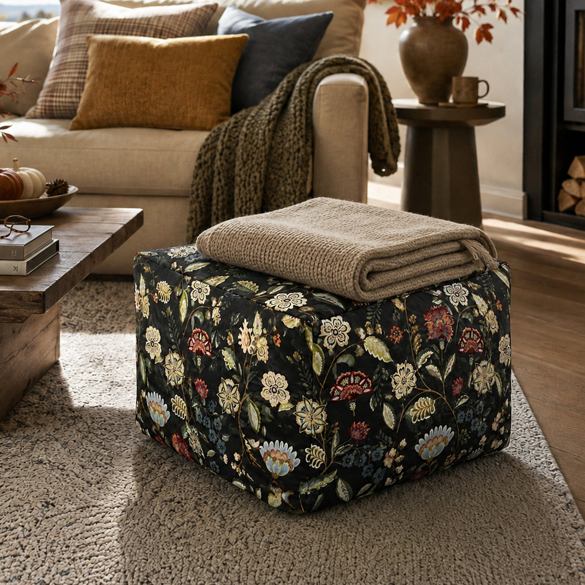 Pouf Quadrato Naim Grigio