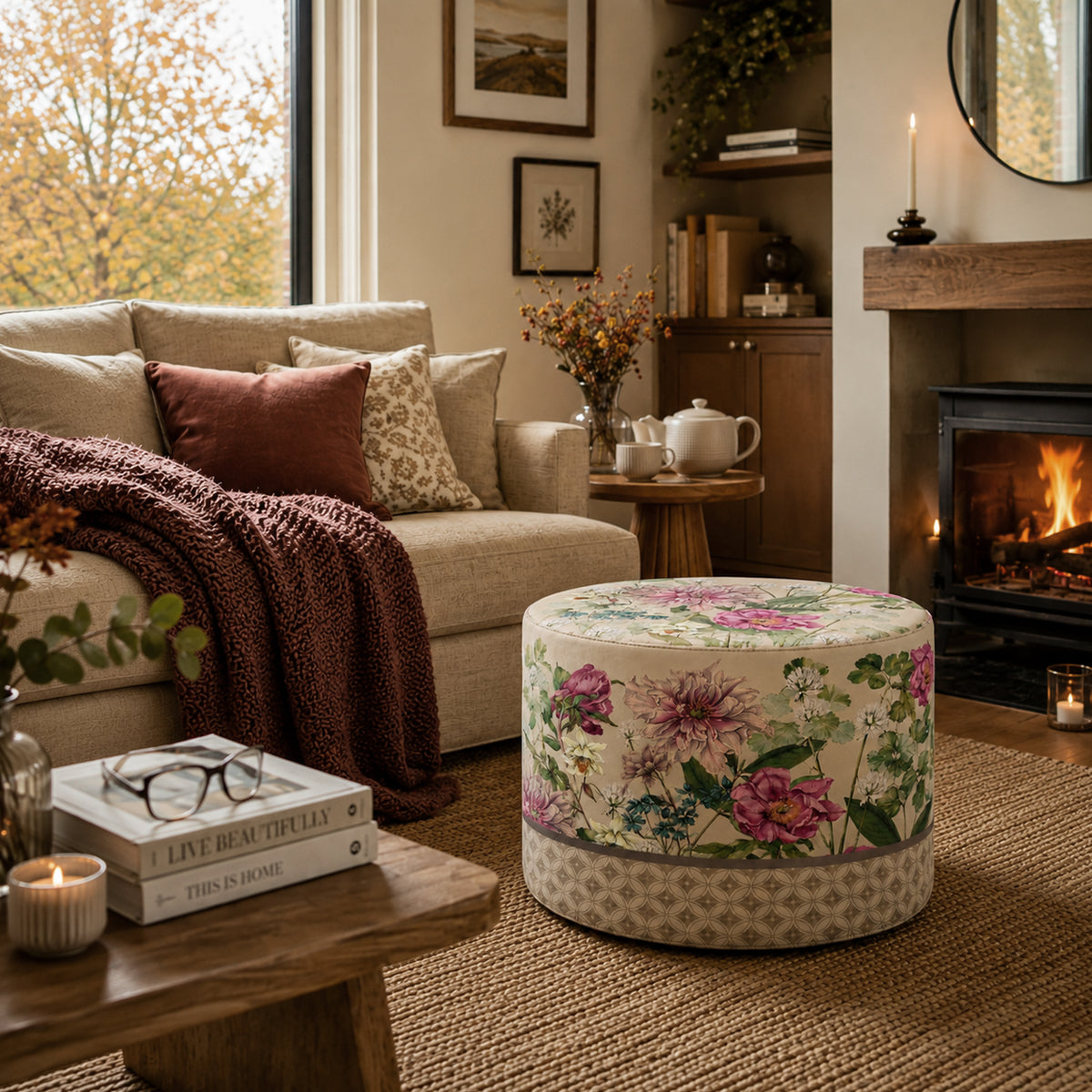Pouf Rotondo Giardino Beige