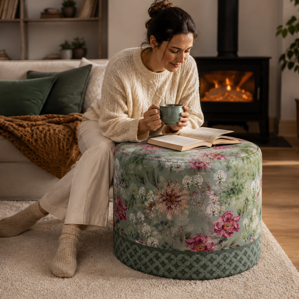 Pouf Rotondo Giardino Verde