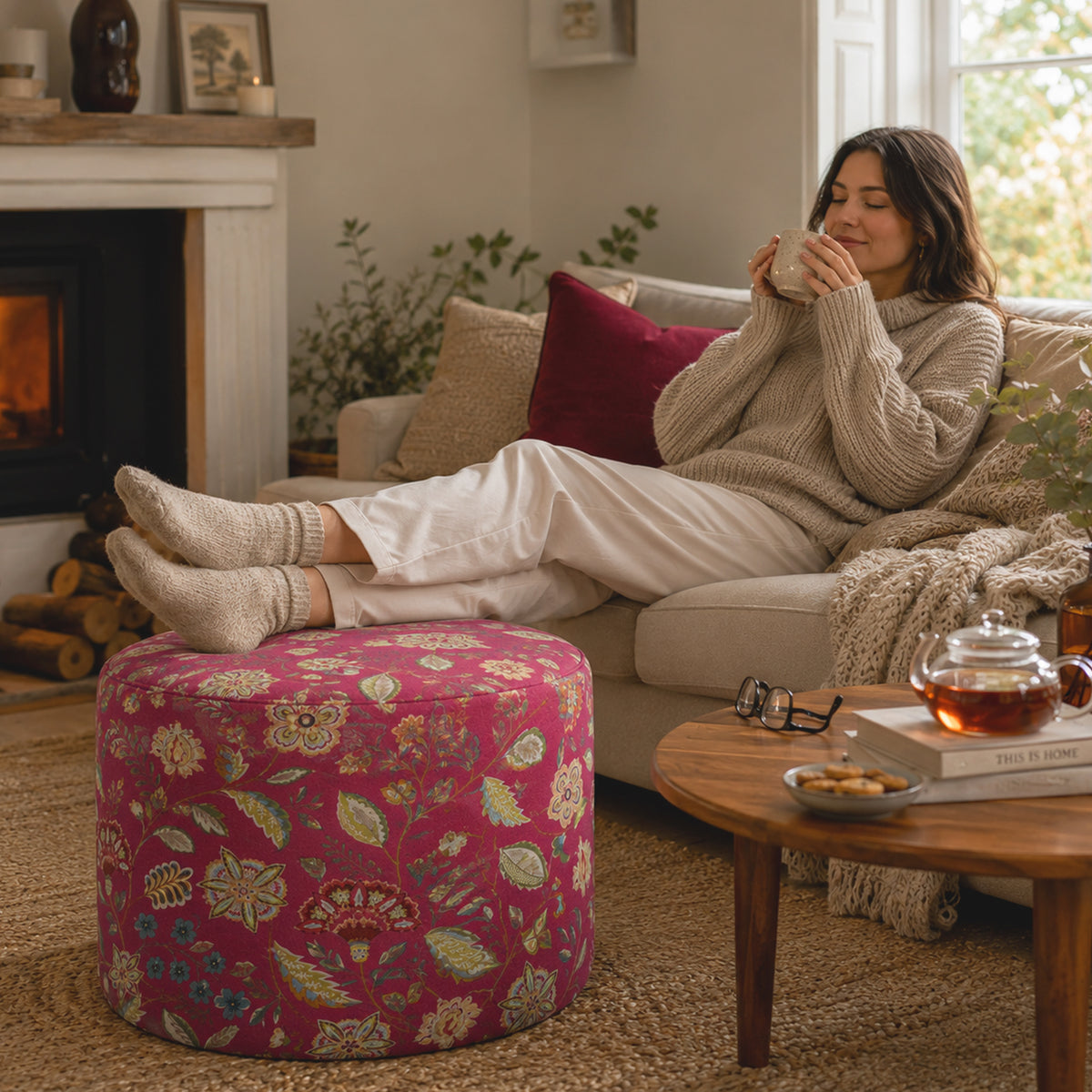 Pouf Rotondo Naim Magenta