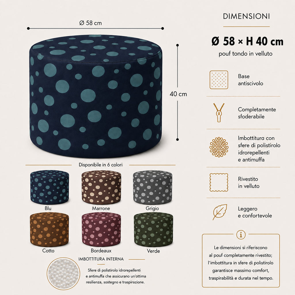 Pouf Rotondo Pois