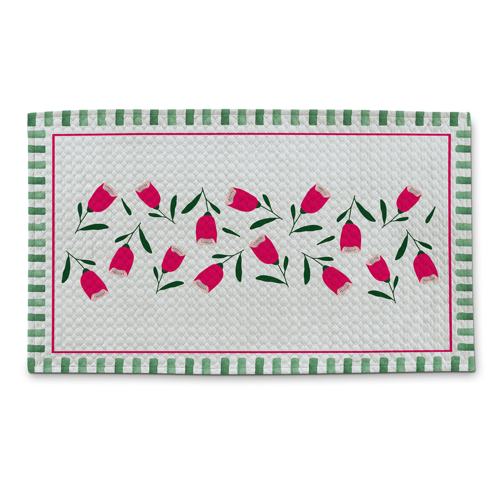 Tappeto Velluto Yoko fiori fucsia