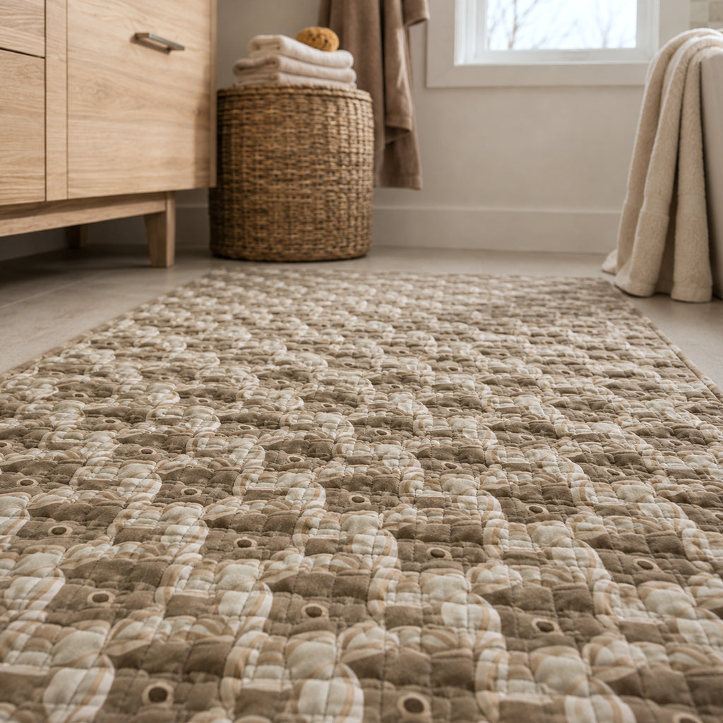 Tappeto Velluto Giardino Beige